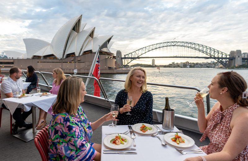 People dining on a Sydney Harbour lunch cruise
