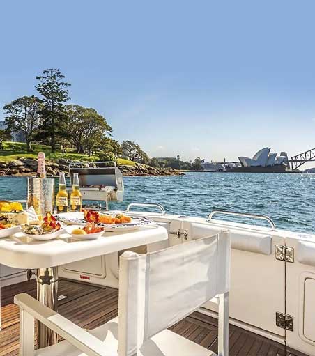 Luxury long lunch on Sydney Harbour with cheese platter to enjoy on board